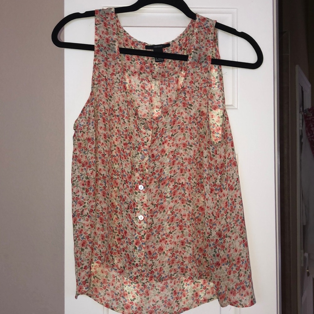Floral sheer tank top